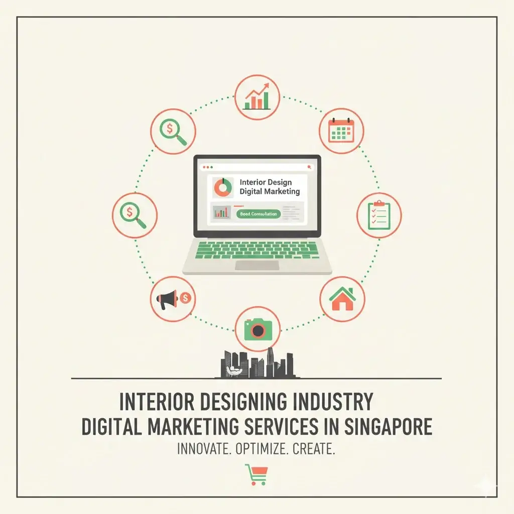 Interior Designing Digital Marketing Illustration