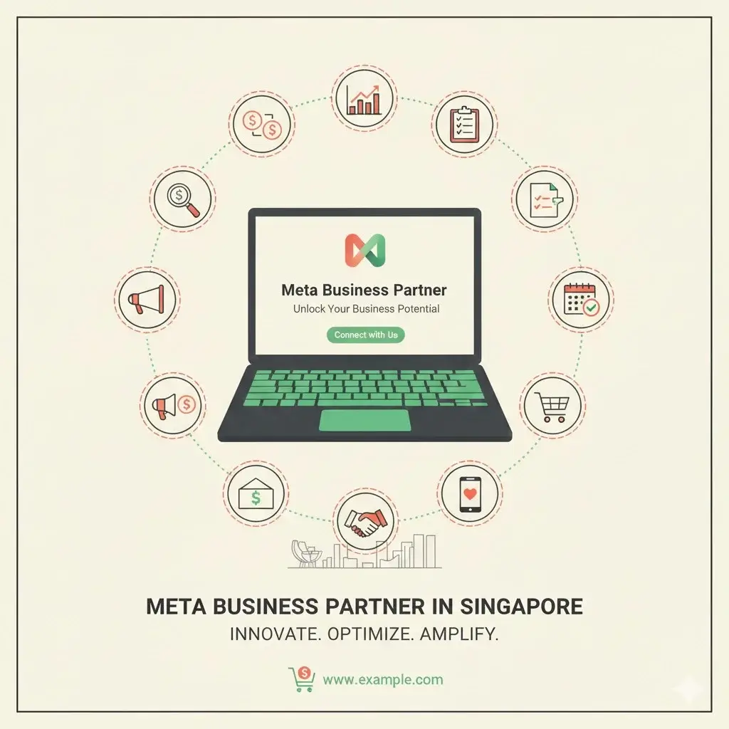 Meta Business Partner offering Digital Marketing Referral Services in Singapore Illustration