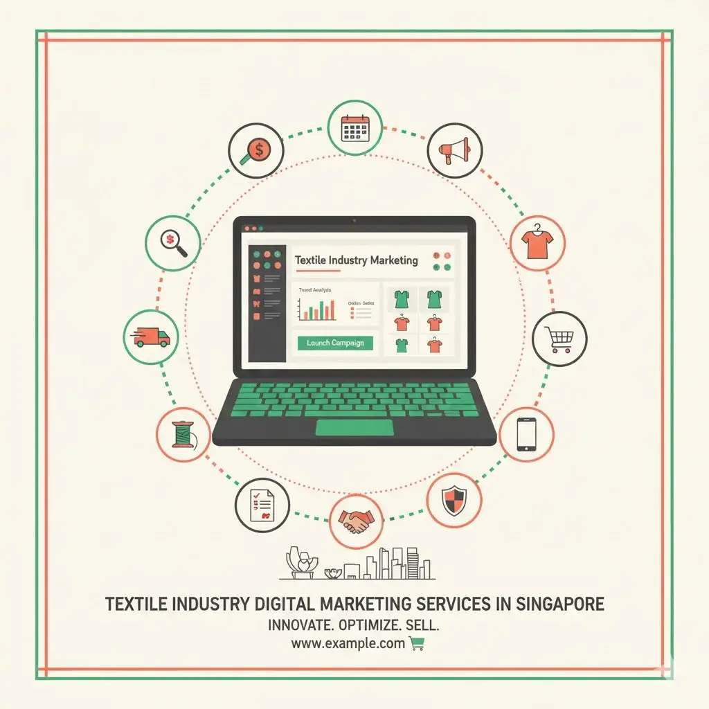 Textile Industry Digital Marketing Illustration