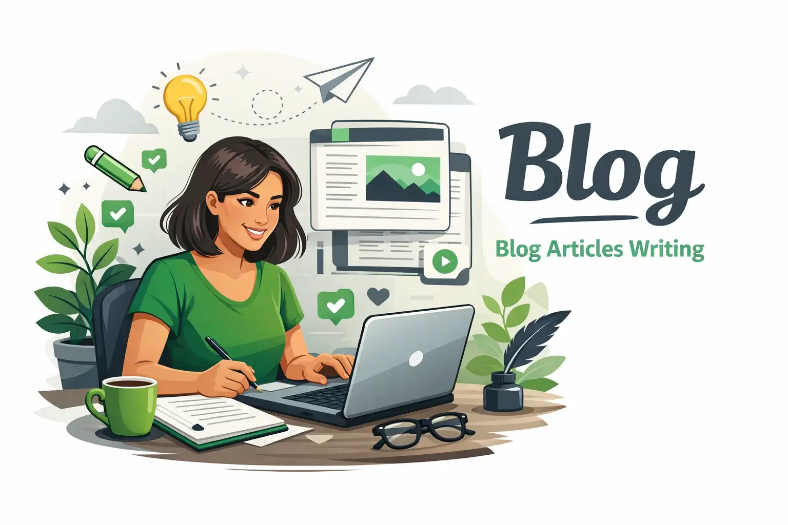 Blog Articles Writing Agency in USA Illustration