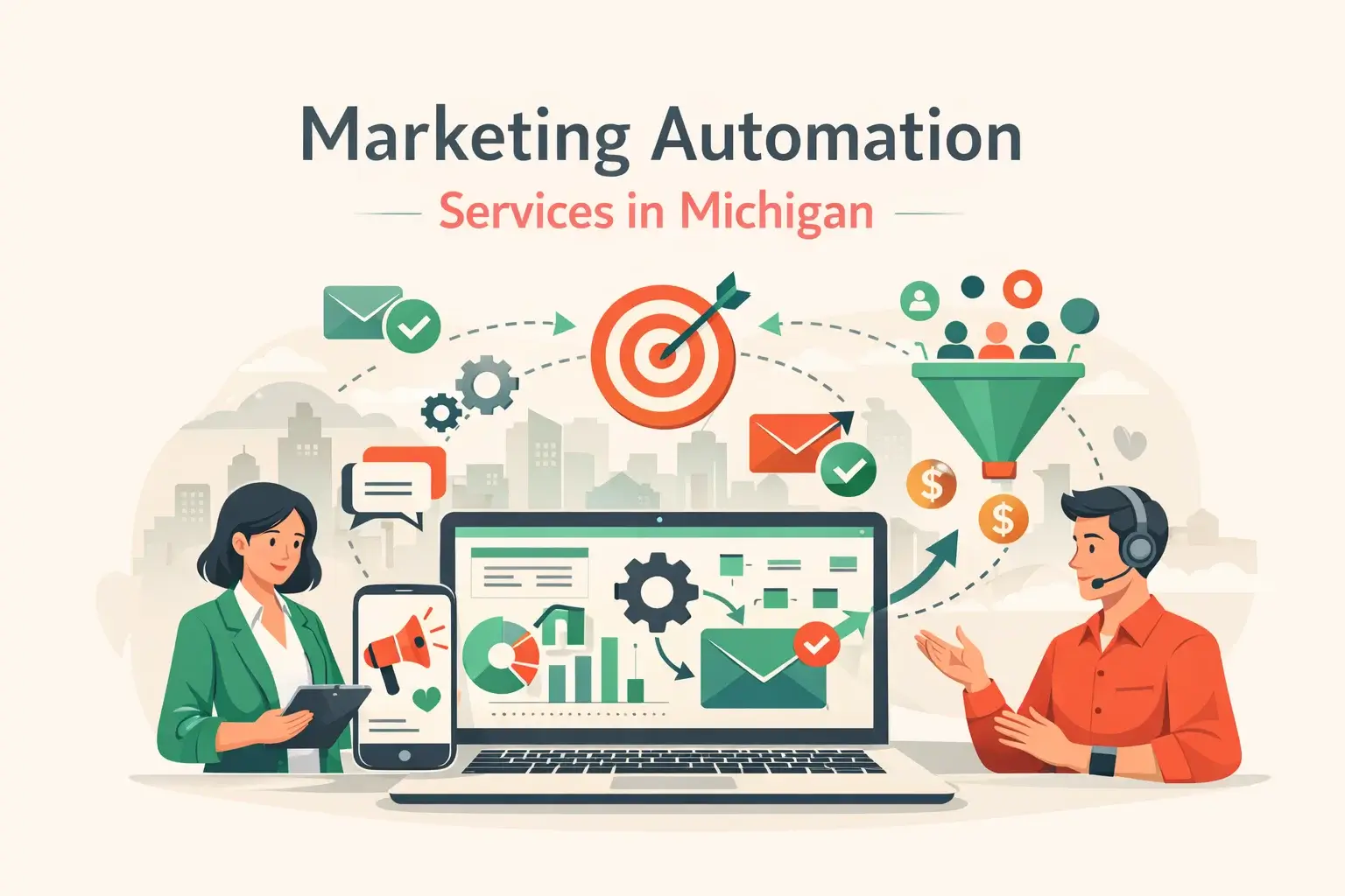 Marketing Automation Services in Michigan Illustration