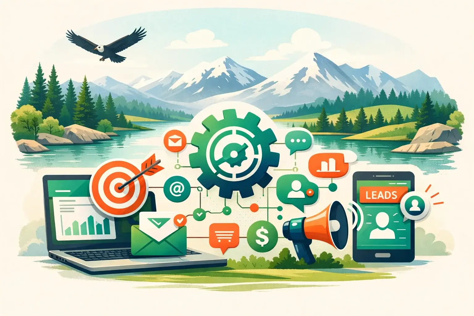 Marketing Automation Services in Montana Illustration